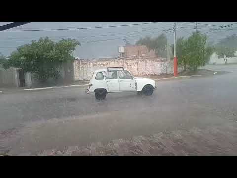 Lluvia y fuerte granizo en Chimbas