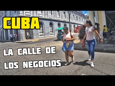 The business street in Cienfuegos.