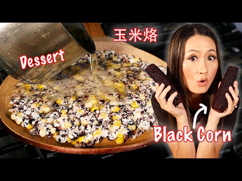 Turn Black corn into an easy Chinese dessert-黑玉米烙