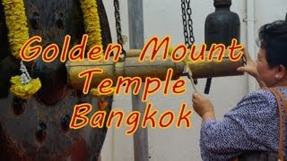 Visiting Wat Saket (The Golden Mount Temple) on a Buddhist holiday in Bangkok Thailand
