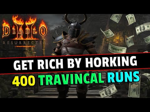 Get rich FAST with the Horker/Find item Barb ! 400 Travincal runs - Diablo 2 resurrected