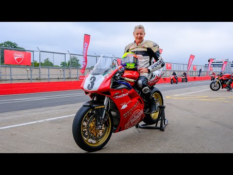 Chris Walker rides the Manx GP-winning Ducati 916 at Donington Park