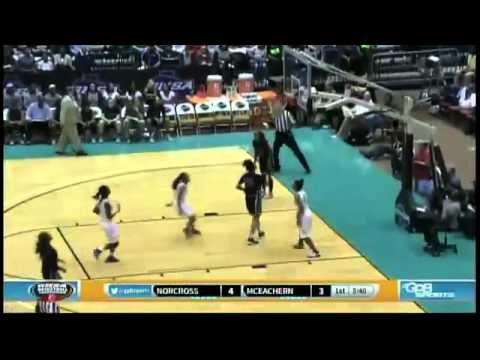 McEachern Te'a Cooper with the steal, draws the foul and hits the lay up