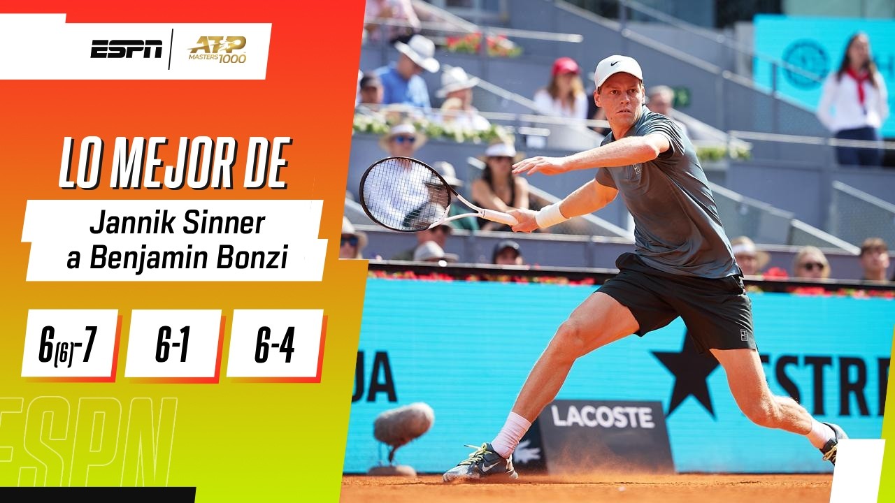 SINNER MOSTRÓ TODA SU CALIDAD Y SE QUEDÓ CON EL TRIUNFO ANTE BONZI EN MADRID | RESUMEN