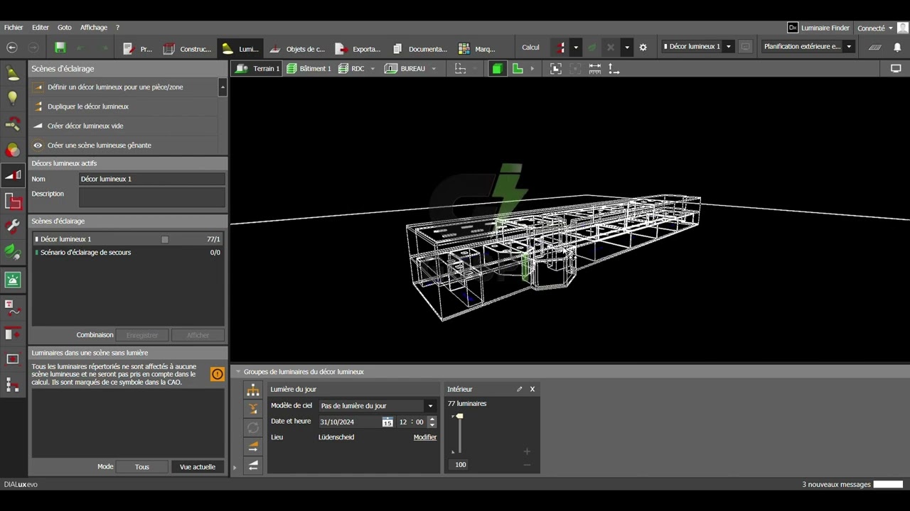 Projet d'éclairage ERP