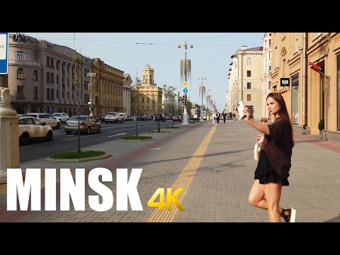 Minsk, Belarus, walking tour 4k 60fps
