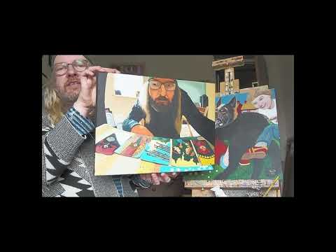 Jack Greenwood Showing Some Of His Paintings.