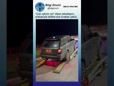 Yorgun Arkadaşını Arabasıyla Yükleyip Eve Bırakan Çekici👏🤔