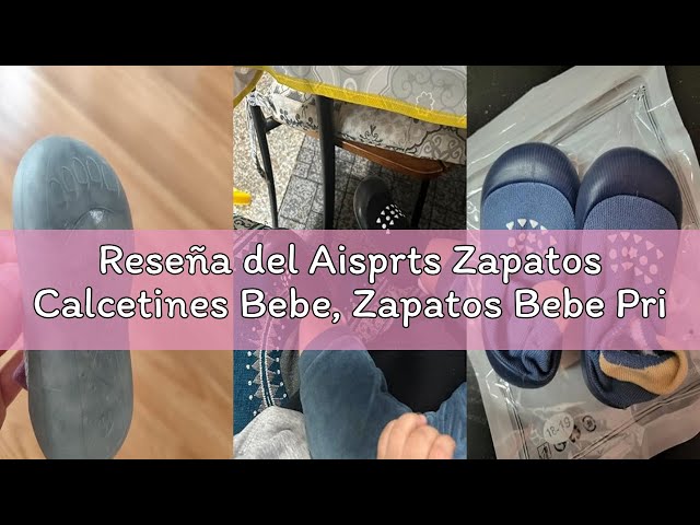 Vídeo relacionado con Aisprts Zapatos de Calcetines Bebé Zapatos Primeros Pasos Antideslizantes Unisex, Lindos Calcetines de Niño de Dibujos Animados con Suela, T2 Gris, 9-12 Meses