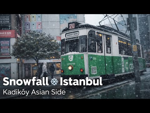 Snowfall in Kadıköy | First Day of 2026 in Istanbul (4K Walking Tour)