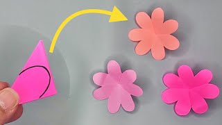 Very Easy Paper Flower Craft | Paper Flower Making No-Glue | DIY Flower Tutorial in Just 2 Minutes!