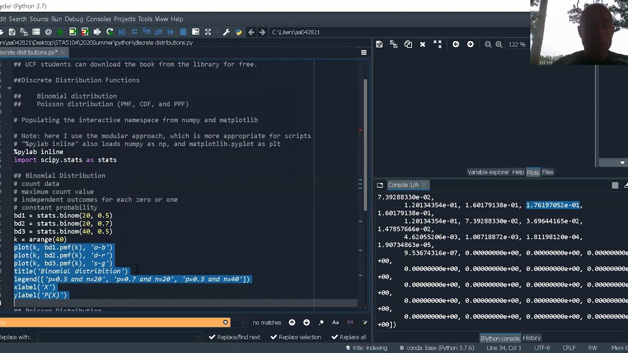 Python: discrete distributions