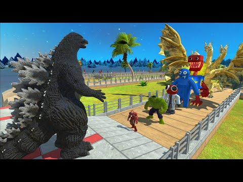 New Map Xmas Ground | Heisei Godzilla Death Run Vs Ghidorah - Animal Revolt Battle Simulator