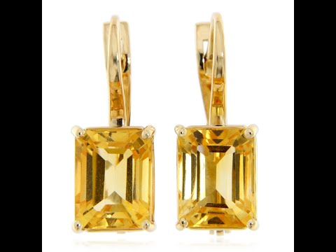 Cercei cu Tortite Aur 14k Citrin Natural - Stralucire Solara si Eleganta