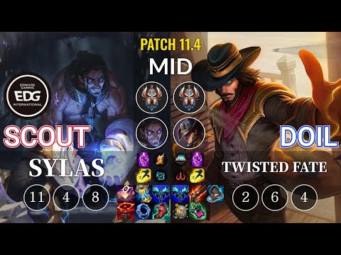 EDG Scout Sylas vs Doil Twisted Fate Mid - KR Patch 11.4