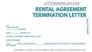 Letter for Cancellation of Rent Agreement – Rental Agreement Cancellation Letter Format