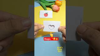 DIY paper magic card 🍎🍏❤️⁠🤍 Paper Cut Magic🪄🤭🤠 @ArasEasyArt #diy #magic #viral #shorts
