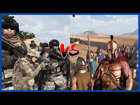 1000 Modern Soldiers vs 15000 Spartans - UEBS 2 Quick Battles