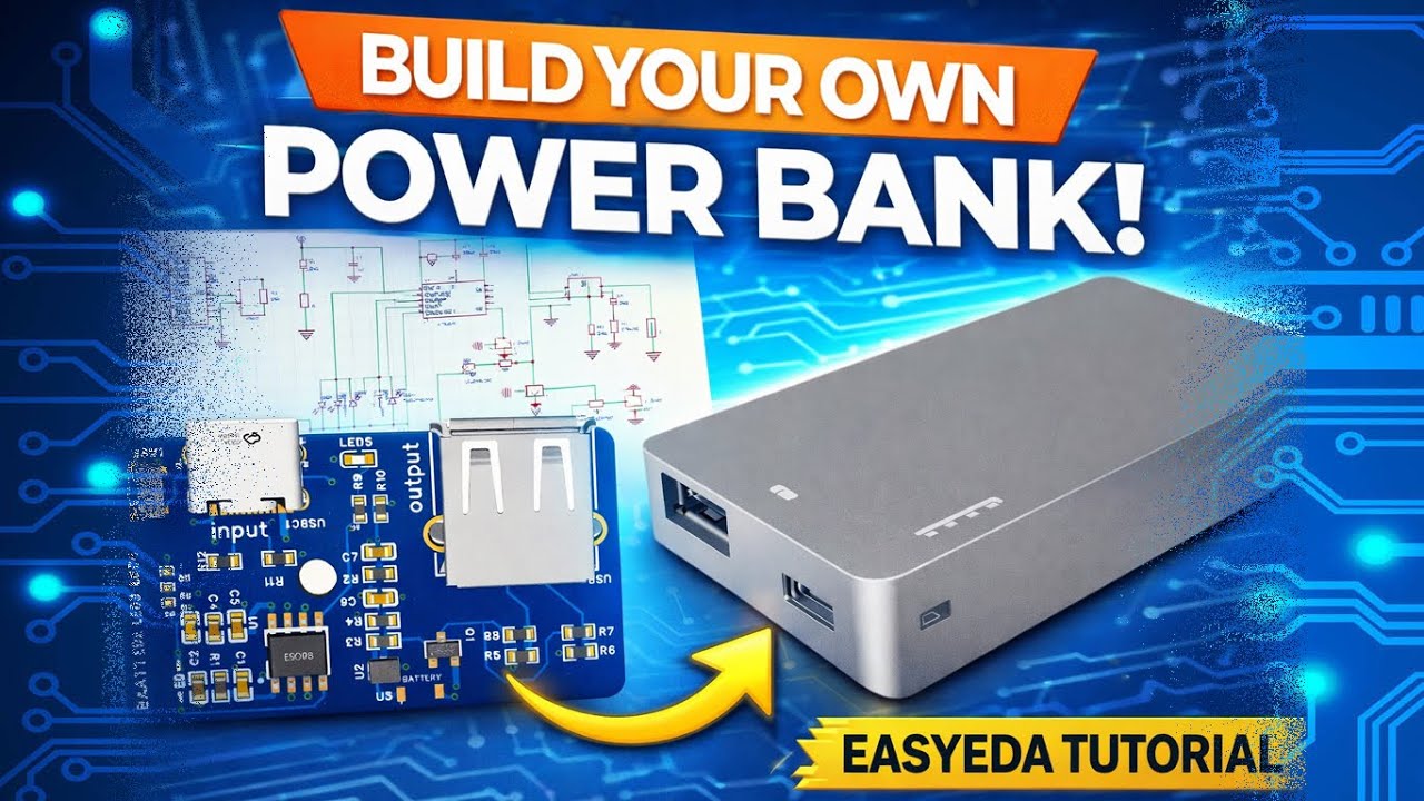 Design a USB Power Bank from Scratch in EasyEDA Pro | Schematic, PCB, 3D & Enclosure
