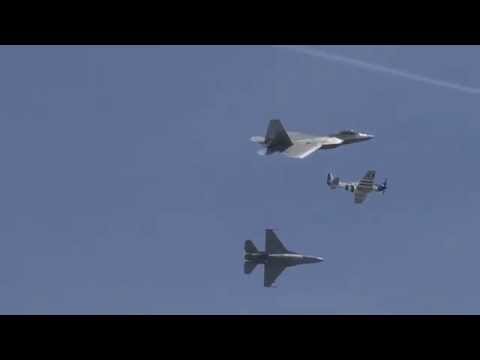P-51, F-16, & F-22 Heritage Flight 2015