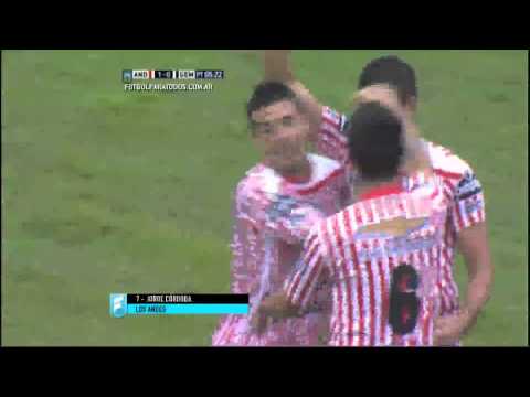 Gol de Córdoba. Los Andes 1 Gimnasia Mza 0. Fecha 16.Torneo Primera B Nacional 2015.FPT