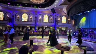Cunard Queen Elizabeth, August 2025. Masquerade Gala, Swing Band, Beat It, a rock