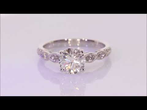 1.65 ctw Diamond Engagement Ring - Round Cut H SI2 | BigDiamondsUSA
