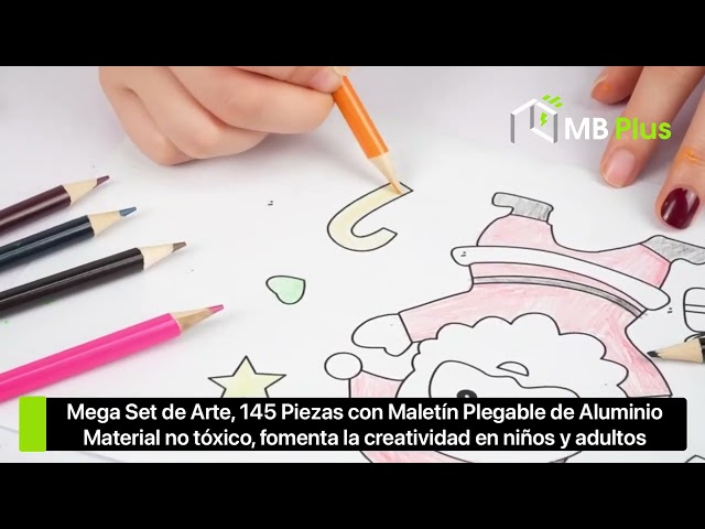 Vídeo relacionado con DoubleCare - Juego de arte de 145 piezas, caja y kit de dibujo de aluminio portátil de lujo para niños y adultos, adecuado para equipos de dibujo diarios, regalos de cumpleaños, regalos