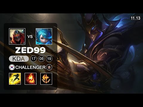 ZED99 Zed Mid vs Gwen - KR Challenger Patch 11.13
