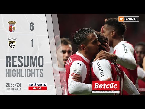 Resumo: SC Braga 6-1 Portimonense (Liga 23/24 #10)