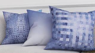 Декоративная подушка «939408» синий, белый — видео о товаре