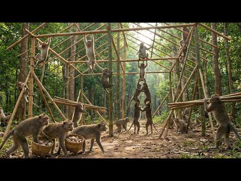 Ingenious Monkeys Build a House with the World's Most Beautiful Bamboo 4K