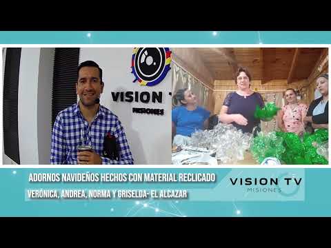 Adornos navideños hechos con material recliclado en el Alcazar - Vision TV Misiones