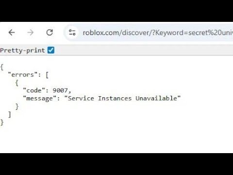 ROBLOX DOWN | Roblox errors Code:9007 Service Instances Unavailable | Roblox server down