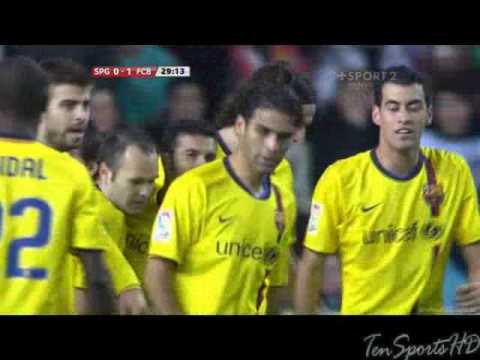 Sporting Gijon Vs FC Barcelona (0-1) Pedro 30.01.10