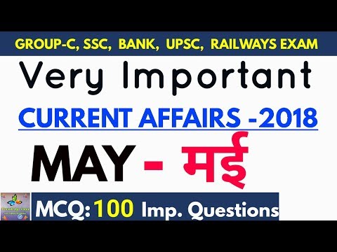 Current Affairs : May 2018 | Most Imp. Current Affairs with MCQ 2018 |  करंट अफेयर्स 2018