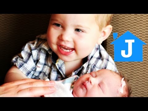Caleb(1 years old) Meets NEWBORN BABY SISTER for the FIRST TIME!