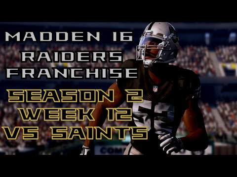 [PS4] Madden 16 Raiders Connected Franchise Season 2 Week 12 vs Saints [1080P HD]