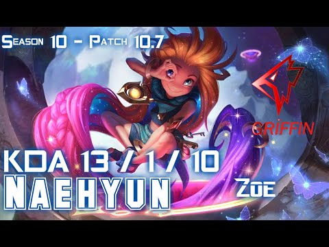 GRF Naehyun ZOE vs QIYANA Mid - Patch 10.7 KR Ranked