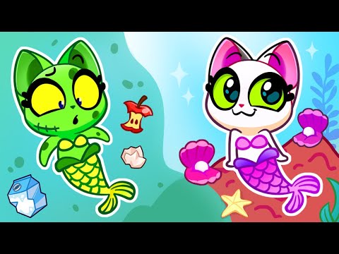 Zombie Mermaid Playtime Dress-Up | Rich VS Poor Challenge | Useful Stories for Kids | Purr-Purr