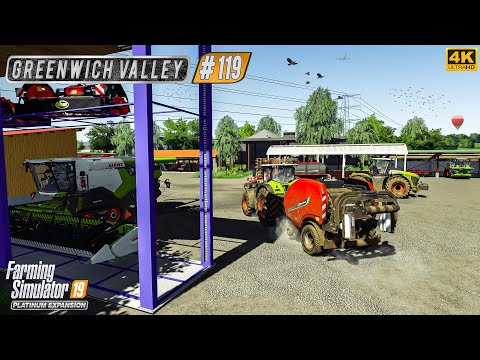 Harvesting Field Grass. Making & Selling Silage Bales ⭐ Greenwich Valley #119 ⭐ #FS19 #4K #Timelapse