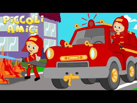 🚒👩🏻‍🚒  Camion dei pompieri 👩🏻‍🚒🚒 (NUOVA) Canzone | Canzoni per Bambini con Piccoli Amici