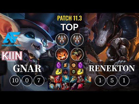 AF Kiin Gnar vs Renekton Top - KR Patch 11.3