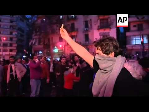 Tear gas fired at protesters; night shots of demos