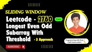 Download the video "Longest Even Odd Subarray With Threshold | Leetcode 2760 | Approach + Code with explanation."