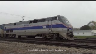 preview picture of video 'Amtrak 184 leads the Southwest Chief in Baring, MO 10/13/12'