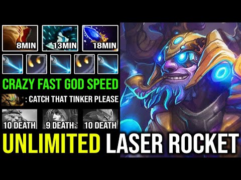 UNLIMITED LASER GOD Crazy Fast Hand 8Min Boots Tinker with Aghanim 100% Deleted Everyone DotA 2