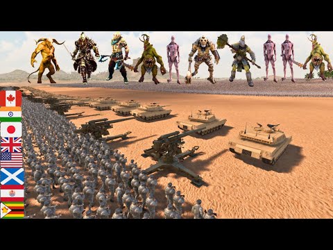 EARTH ARMY DEFENSE vs EVERY DEMONIC FORCES FROM HELL | Ultimate Epic Battle Simulator 2