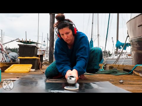Transforming this Old Boat with Salvaged Trash! Clever DIY Galley Refit | A&J Sailing