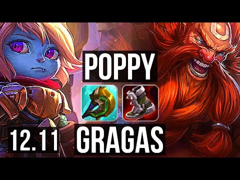 POPPY vs GRAGAS (TOP) | 2.3M mastery, Rank 7 Poppy, 7/1/3, 900+ games | KR Challenger | 12.11